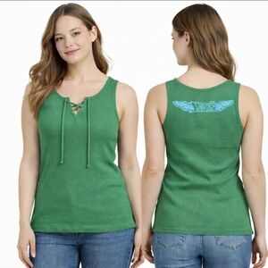 Levi's Emerald Lace-Up Tank Top